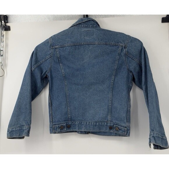 VTG Levis Denim Trucker Jacket Men’s Made In USA Large red  Tab size 38 paper - Picture 3 of 11